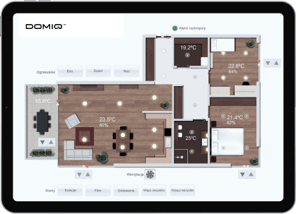 iPhone Air z włączoną aplikacją DOMIQ Remote