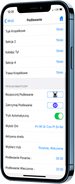 iPhone 12 Pro z włączoną aplikacją DOMIQ Remote