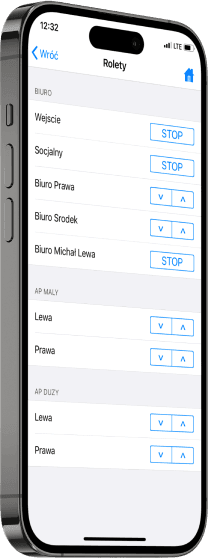 iPhone 14 Pro z włączoną aplikacją DOMIQ Remote