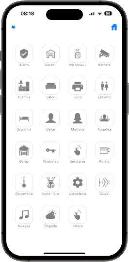 iPhone 14 Pro z włączoną aplikacją DOMIQ Remote