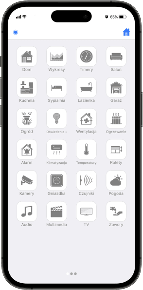 iPhone 14 Pro z włączoną aplikacją DOMIQ Remote