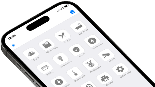 iPhone 14 Pro z włączoną aplikacją DOMIQ Remote